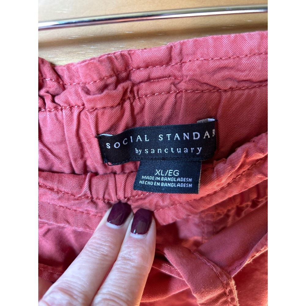 Social Standard by Sanctuary Coral Tencel Paperbag Waist Pants XL - Picture 2 of 6